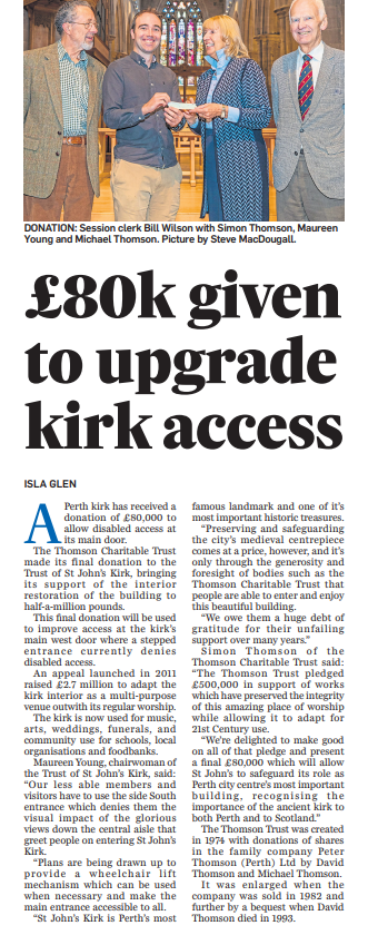 £80k given to upgrade kirk access